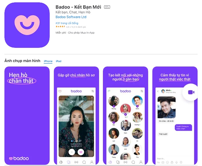 Badoo cho phép mọi người trên toàn cầu kết nối với nhau một cách thuận tiện