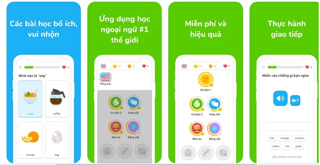 Duolingo chú trọng vào kỹ năng phát âm và học từ vựng