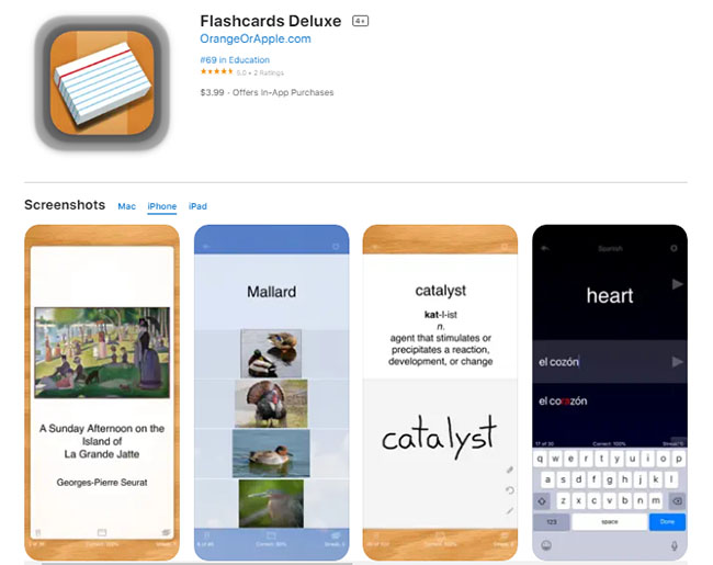 Flashcards Deluxe cho phép bé chủ động xây dựng bộ Flashcards mang màu sắc cá nhân