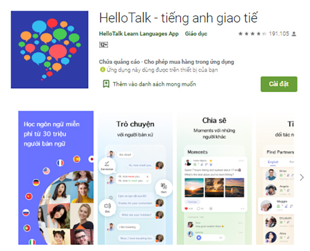 Ứng dụng Hello Talk