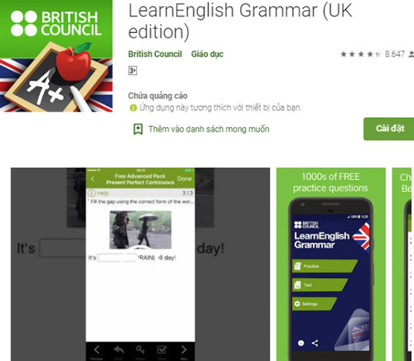 LearnEnglish Grammar là lựa chọn lý tưởng giúp bé xây dựng nền tảng về ngữ pháp