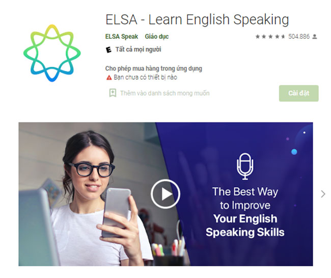 App học phát âm tiếng Anh Elsa Speak