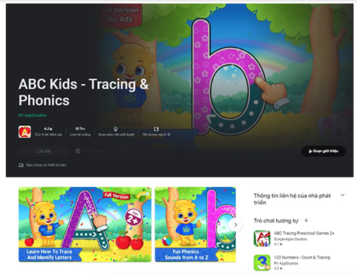 ABC KIDS là một phần mềm dạy ngữ âm và bảng chữ cái miễn phí tốt nhất cho trẻ