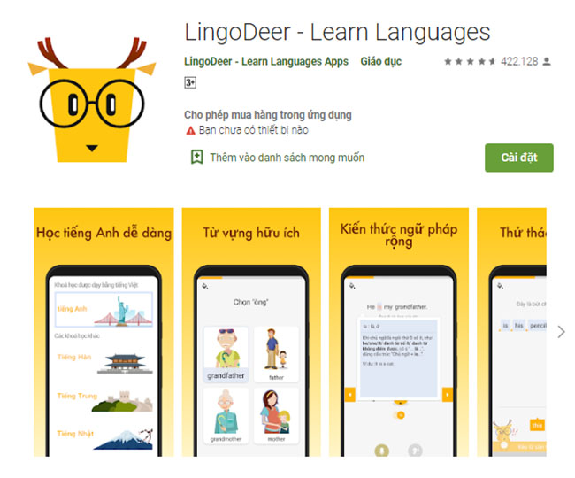 App học từ vựng tiếng Anh miễn phí LingoDeer