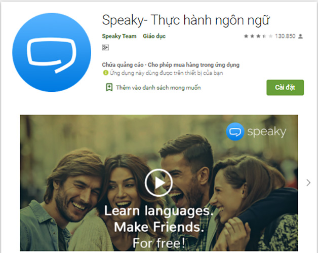 Speaky – Ứng dụng thực hành ngôn ngữ