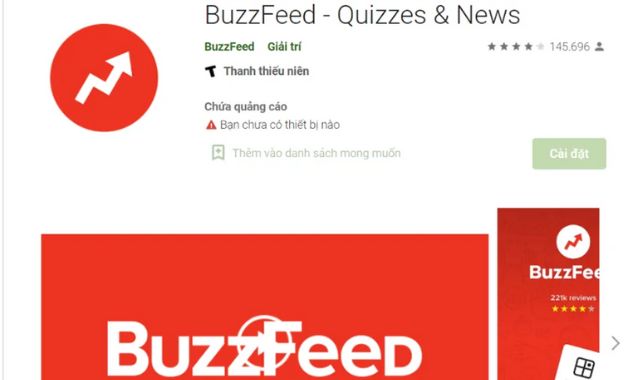 BuzzFeed - Ứng dụng đọc báo tiếng Anh giải trí