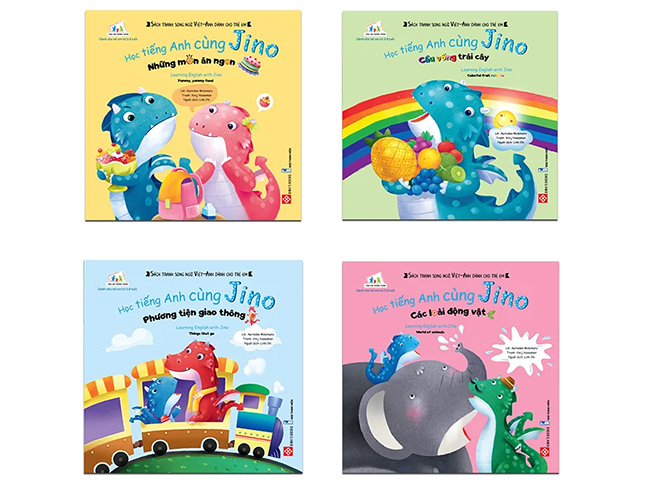 Bộ 4 cuốn sách Học tiếng Anh cùng Jino