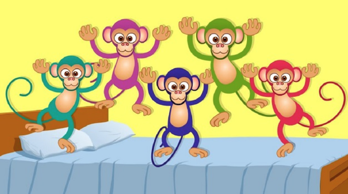 Ba mẹ có thể chọn bài Five Little Monkeys Jumping on the Bed cho bé