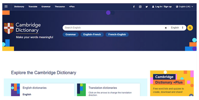 Mỗi ngày, có hàng triệu người truy cập vào website Cambridge Dictionary