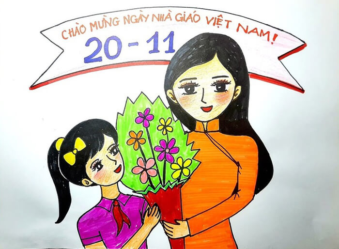 Vẽ tranh 20/11 tặng cô giáo