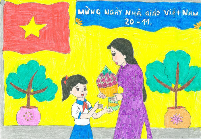 Vẽ tranh mừng ngày nhà giáo Việt Nam 20/11