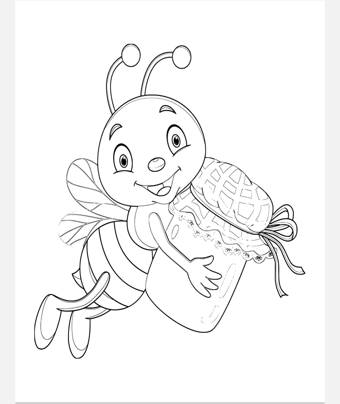 Tranh con ong được nhiều ba mẹ lựa chọn khi cho bé tô màu