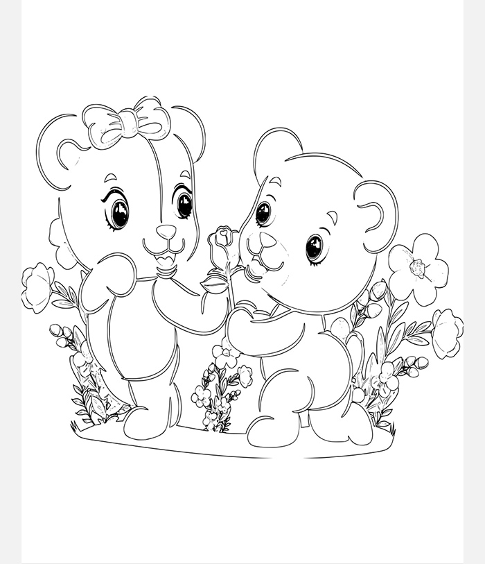 Hình vẽ hai chú gấu