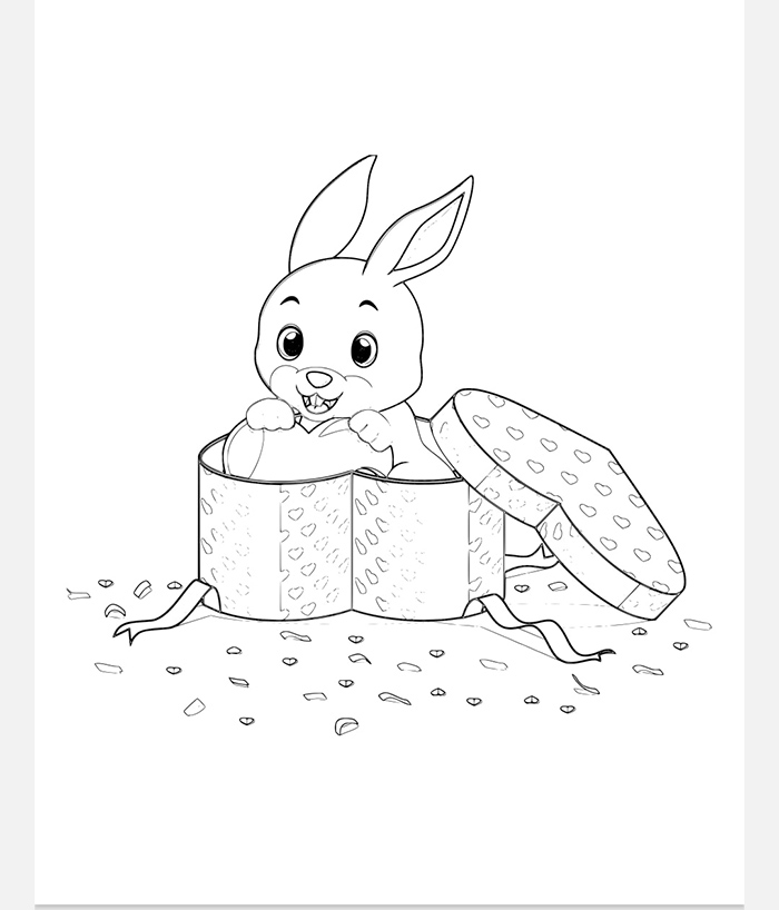 Tranh vẽ quà tặng là chú thỏ 