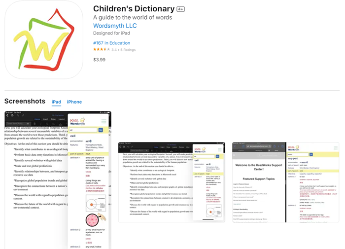 Phần mềm từ điển tiếng Anh Wordsmyth Children’s Dictionary